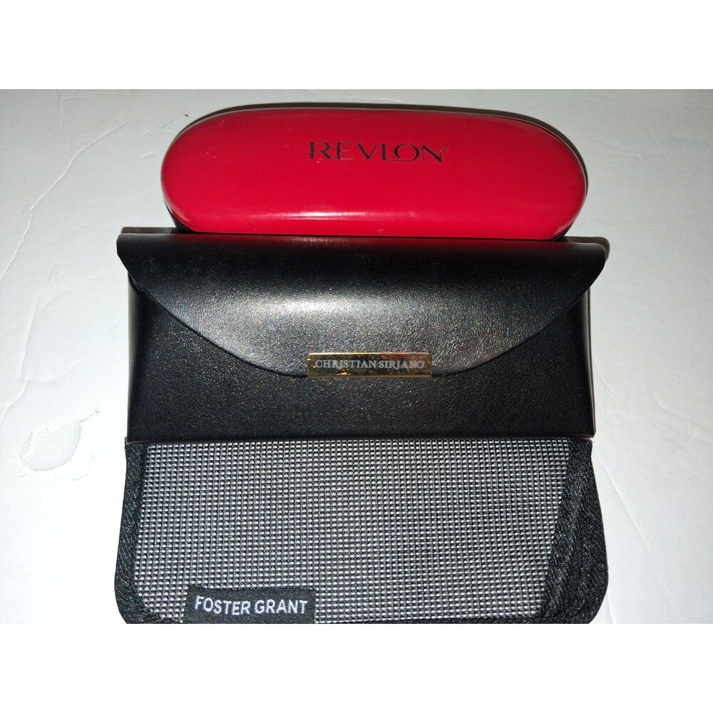 Lot of 3 Eyeglass Cases Revlon Christian Siriano Foster Grant Hard Soft
